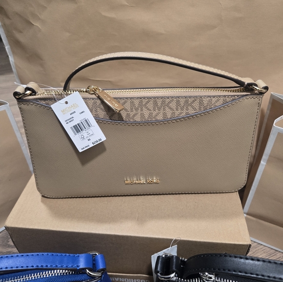 (3) NWT Michael Kors Arden Medium Crossbody Purse Bags Black, Camel, Galaxy Blue - Picture 12 of 16